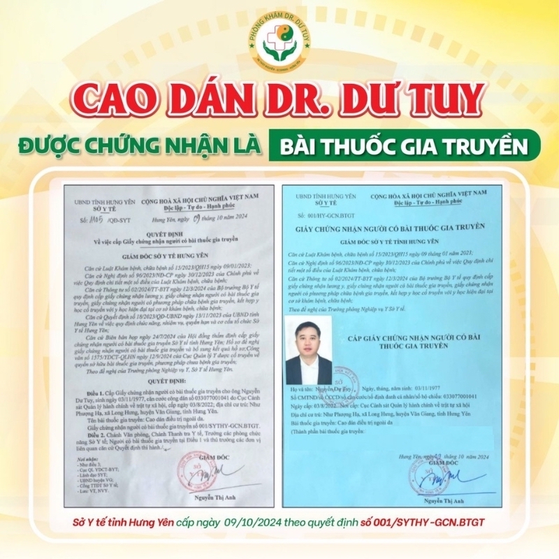 cao dán gia truyền Dr. Dư Tuy