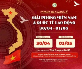 Phòng khám Dr. Dư Tuy thông báo lịch nghỉ lễ 30/4- 01/5/2026